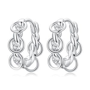 Cercei din argint Braided Hoops