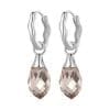 Cercei din argint Brown Hoops Crystals