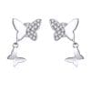 Cercei din argint Chain Butterflies