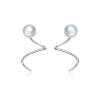 Cercei din argint Circle Pearl Earrings