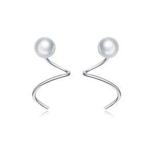 Cercei din argint Circle Pearl Earrings