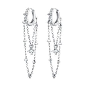 Cercei din argint Cristal Chains