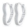 Cercei din argint Crystal Heart Shape