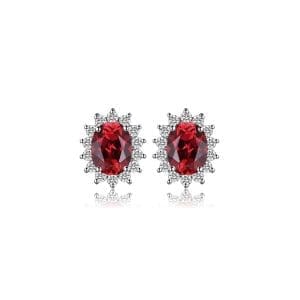 Cercei din argint Elegant Garnet