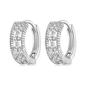 Cercei din argint Glam Studded Circles