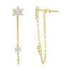 Cercei din argint Golden Crystal Flower