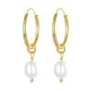 Cercei din argint Golden Drop Pearls