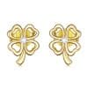Cercei din argint Golden Four Leaf Clover