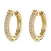 Cercei din argint Golden Glamour Hoops