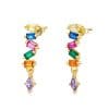 Cercei din argint Golden Multicolored Crystals