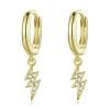 Cercei din argint Golden Sparkling Lightning