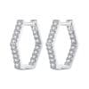 Cercei din argint Hexagonal Sparkle Studs
