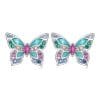 Cercei din argint Multicolor Butterfly