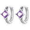 Cercei din argint Purple Rhombus