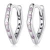Cercei din argint Purple V Shape Hoops