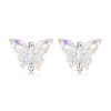 Cercei din argint Rainbow Glass Butterfly