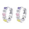 Cercei din argint Rainbow Hearts