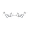 Cercei din argint Silver Jumping Cat