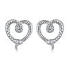 Cercei din argint Silver Snake Hearts
