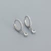 Cercei din argint Silver Studded Hoops