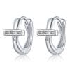 Cercei din argint Simple Crystal Shape