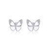 Cercei din argint Sparkling White Butterflies