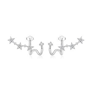 Cercei din argint Three Sparkling Stars