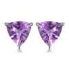 Cercei din argint Triangle Amethyst