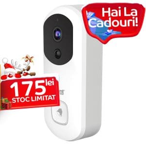 Sonerie inteligenta cu camera video iHunt Smart Doorbell WIFI Alb