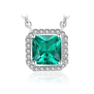 Colier de argint Elegant Square Emerald