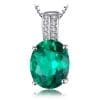 Colier de argint Oval Emerald