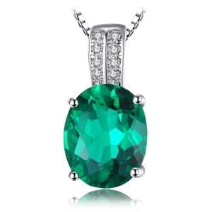 Colier de argint Oval Emerald