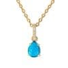 Colier din argint Golden Drop Turquoise