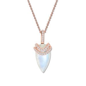 Colier din argint Rose Gold Magical Moonstone