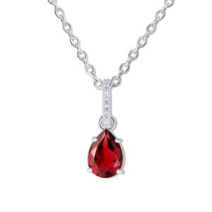 Colier din argint Silver Drop Garnet