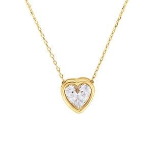 Colier din aur 14k Inima Cristal