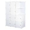 Dulap Gardaroba Modulara 10 Cuburi, Alb,111x47x145cm HOMCOM | Aosom RO