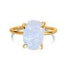 Inel din argint Golden Simple Moonstone
