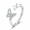 Inel reglabil din argint Duo Butterflies
