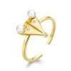Inel reglabil din argint Golden Playful Mouse