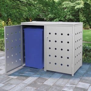 Magazie pentru două pubele, oțel inoxidabil, 240 L