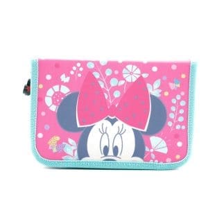 Penar 1 fermoar & 2 flaps, 19.5x13x3.5 cm, 32 piese, echipat Minnie