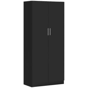 HOMCOM Dulap modern cu 2 usi si dulapuri de depozitare pentru acasa Mobilier de organizare a depozitarii cu rafturi pe 4 nivele, 180 cm, gri