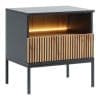 Noptieră SENTO 07 Negru / Stejar Wotan