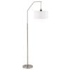 Lampă de podea design modern pentru birou, lustră cu picior metalic cu abajur din material textil alb HOMCOM | Aosom RO