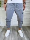 Pantaloni de trening conici gri B3999 P20-4.2