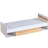 Pat cu ladă depozitare LOREN LR13 Alb / Stejar Nash