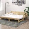 Pat extensibil de zi, 2x(90×200) cm, lemn masiv de pin