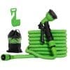 Outsunny Furtun de Gradina Extensibil de 15M/50FT, Furtun pentru Irigatie cu Pistol Pulverizator cu 8 Functii, Verde