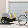 Remorcă de marfă pentru biciclete, negru și galben, 45 kg, fier